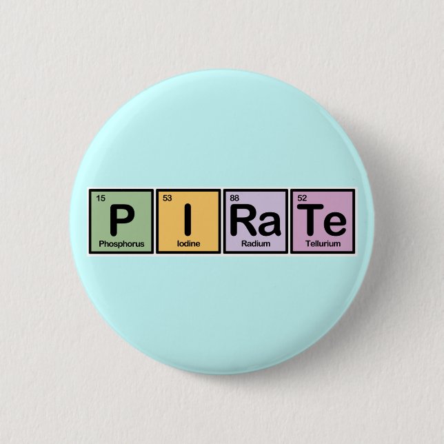Pirate made of Elements 6 Cm Round Badge (Front)