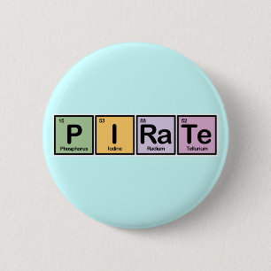Pirate made of Elements 6 Cm Round Badge