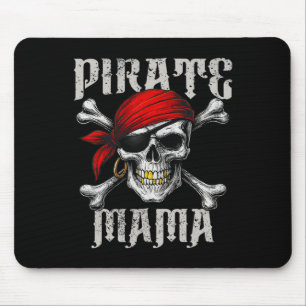 Pirate Mama Jolly Roger Flag And Skull Crossbones  Mouse Pad