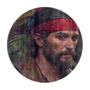 Pirate Man Red Band Tropical Cutting Board