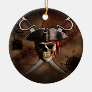 Pirate Map Ceramic Tree Decoration
