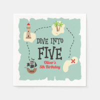 Pirate Map Dive into Five 5th Birthday