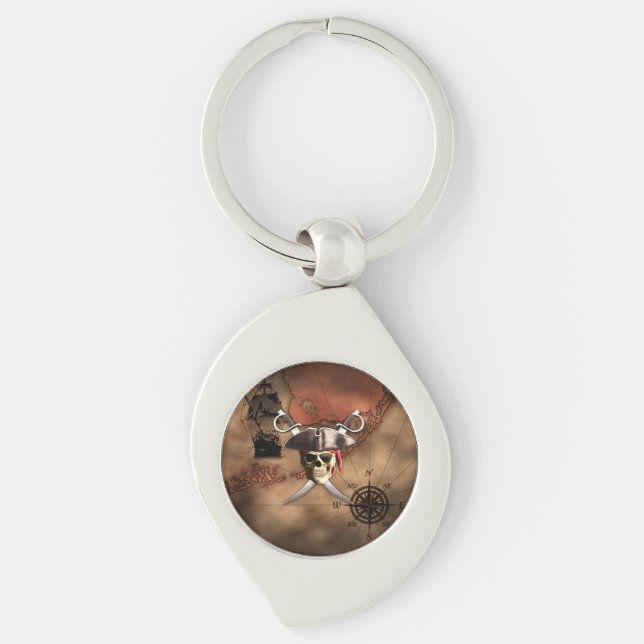 Pirate Map Key Ring (Front)