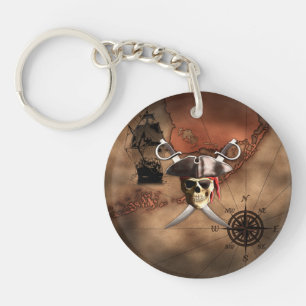 Pirate Map Key Ring