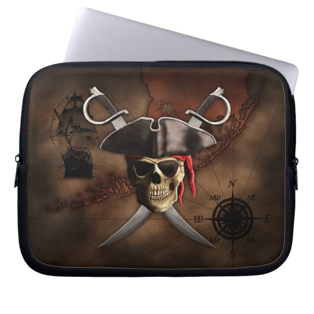 Pirate Map Laptop Sleeve (Front)