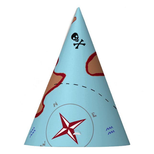 "Pirate Map" Party Hat (Left)