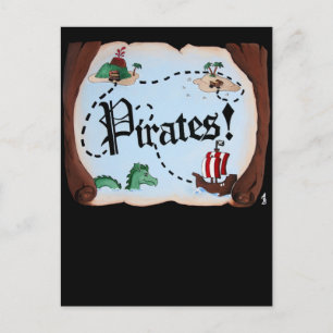 Pirate Map Postcard