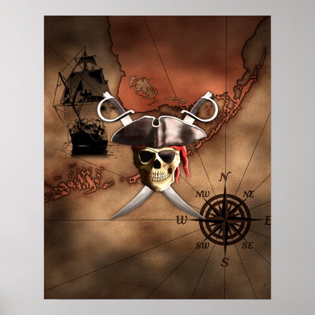 Pirate Map Poster (Front)