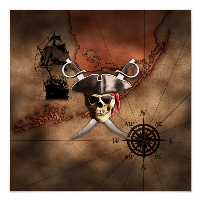 Pirate Map Poster (Front)
