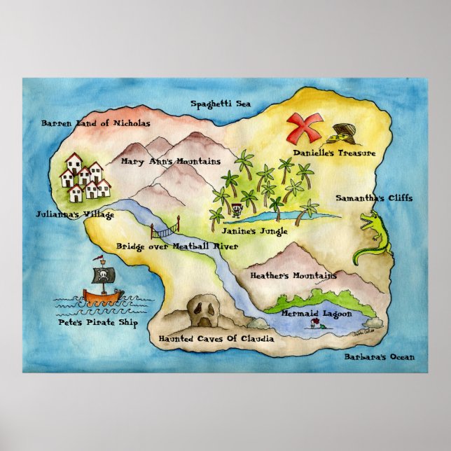 Pirate Map Print - Huge (Front)