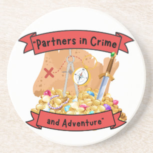 pirate map quote coaster