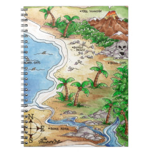 Pirate Map Spiral Notebook