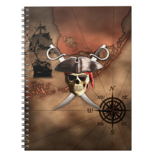 Pirate Map Spiral Notebook