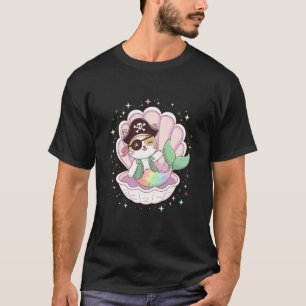 Pirate Mermaid Cat Cats Lover Kitten Pet Owner Kid T-Shirt