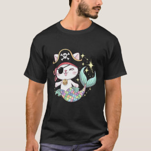 Pirate Mermaid Cats Lover Kitten Pet Owner Men Wom T-Shirt