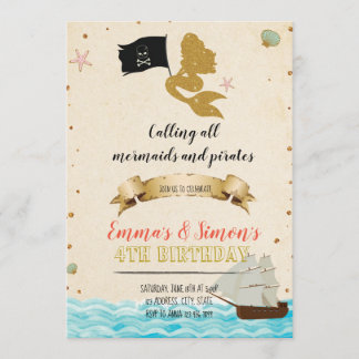 Pirate Mermaid Invitation