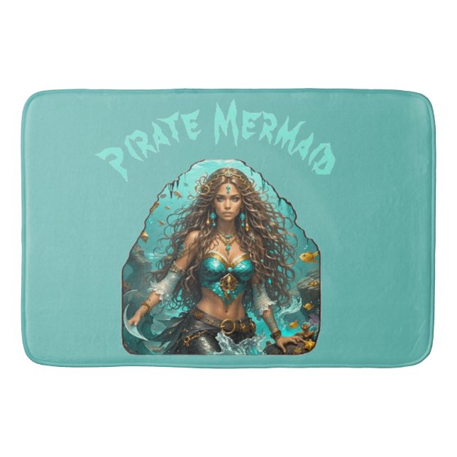 Pirate Mermaid Lady Thunder_Cove Bath Mat (Front)