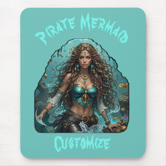 Pirate Mermaid Lady Thunder_Cove Mouse Pad (Front)