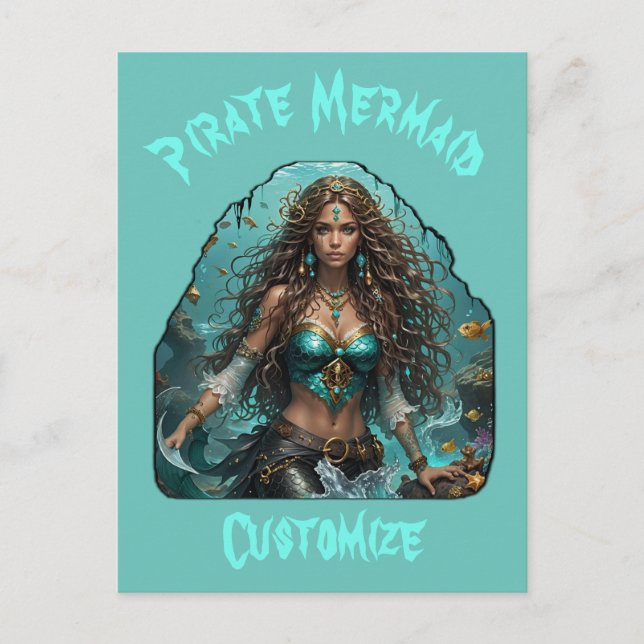 Pirate Mermaid Lady Thunder_Cove Postcard (Front)