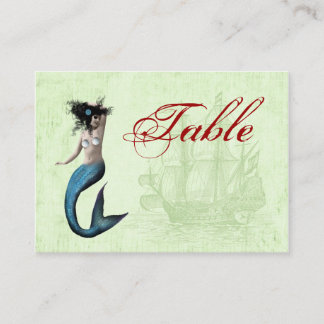 Pirate Mermaid Table Number Cards