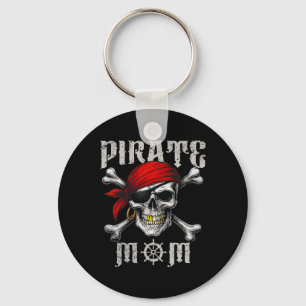 Pirate Mom Jolly Roger Flag And Skull Crossbones H Key Ring