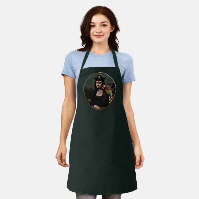 Pirate Mona Lisa with Eye Patch Apron (Worn)