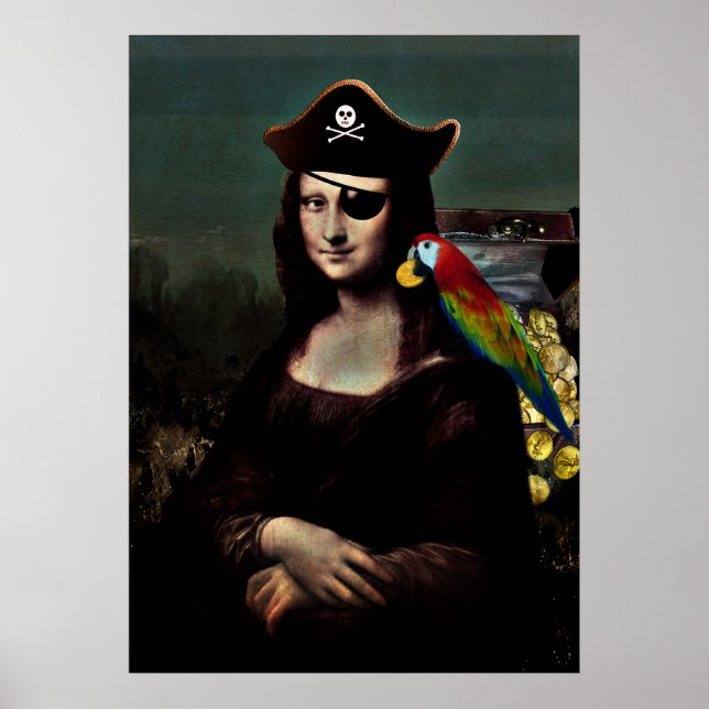 Pirate Mona Lisa with Eye Patch Poster (Front)
