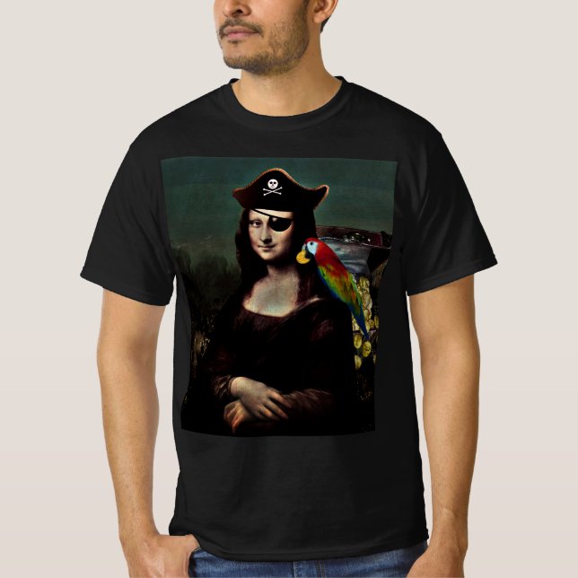 Pirate Mona Lisa with Eye Patch T-Shirt (Front)