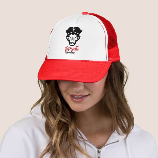 Pirate Monkey Design Trucker Hat (In Situ)