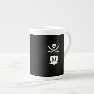 Pirate & monogram bone china mug