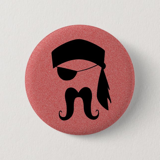 Pirate Moustache 6 Cm Round Badge (Front)