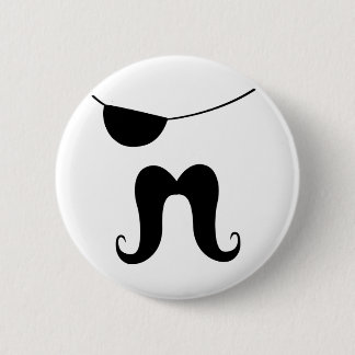 Pirate Moustache 6 Cm Round Badge