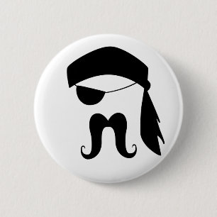 Pirate Moustache 6 Cm Round Badge