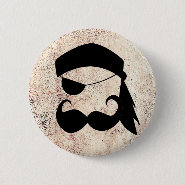 Pirate Moustache 6 Cm Round Badge (Front)