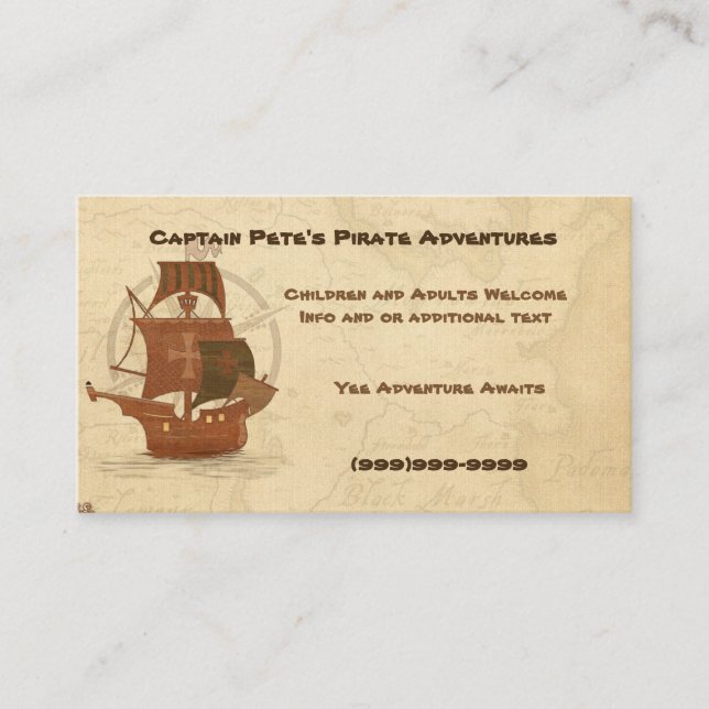Pirate Mystery Ship Business Card (Front)