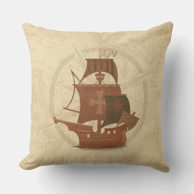 Pirate Mystery Ship Outdoor Cushion (Front)