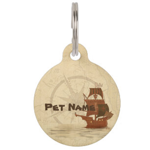 Pirate Mystery Ship Pet Tag