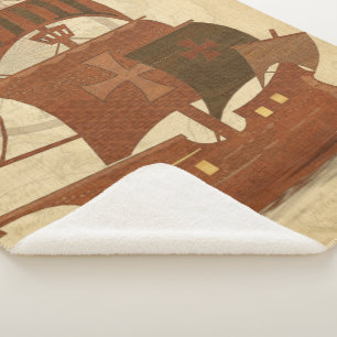 Pirate Mystery Ship Sherpa Blanket