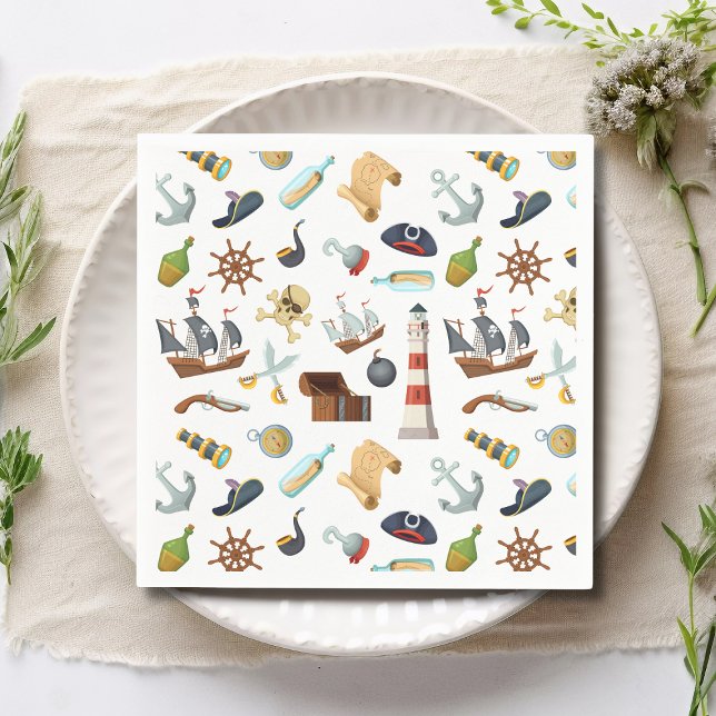 Pirate Nautical Icons Napkin (Creator Uploaded)