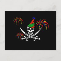 Pirate New Year's Eve Party Invitation Postcard