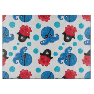 Pirate Octopus, Octopus Pattern, Sea Animals Cutting Board