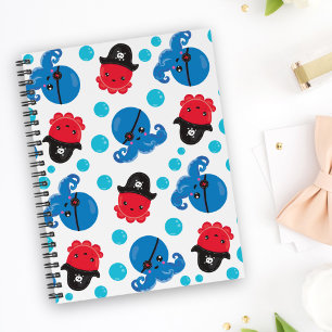 Pirate Octopus, Octopus Pattern, Sea Animals Notebook
