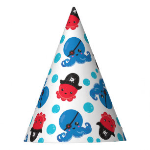 Pirate Octopus, Octopus Pattern, Sea Animals Party Hat