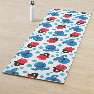 Pirate Octopus, Octopus Pattern, Sea Animals Yoga Mat