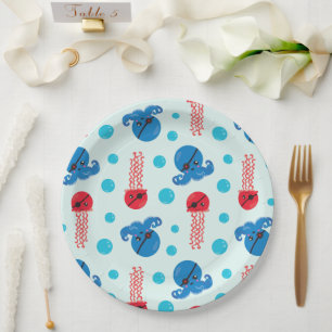 Pirate Octopus, Pirate Jellyfish, Sea Animals Paper Plate