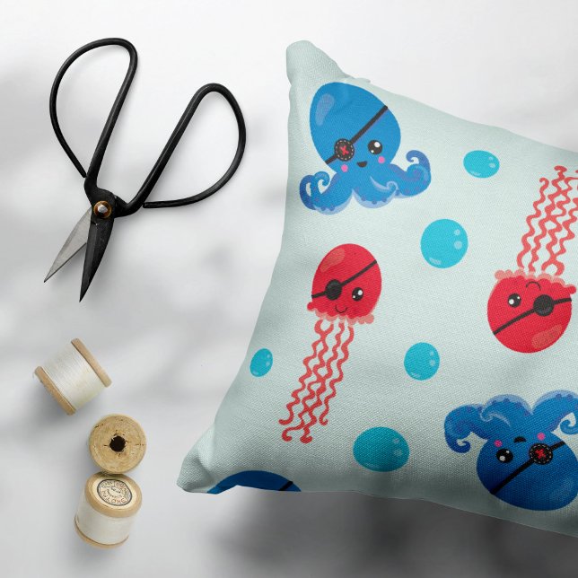 Pirate Octopus, Pirate Jellyfish, Sea Animals Pillowcase (Creator Uploaded)