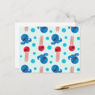 Pirate Octopus, Pirate Jellyfish, Sea Animals Postcard