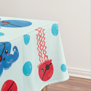 Pirate Octopus, Pirate Jellyfish, Sea Animals Tablecloth