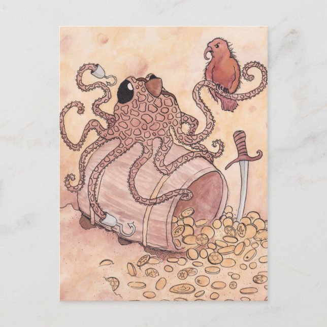 Pirate Octopus Postcard (Front)