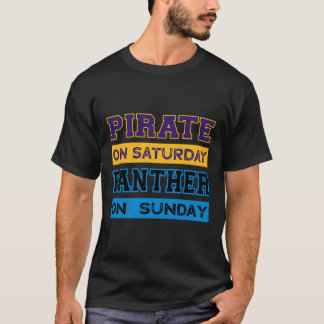 Pirate On Saturday Panther On Sunday Carolina Foot T-Shirt